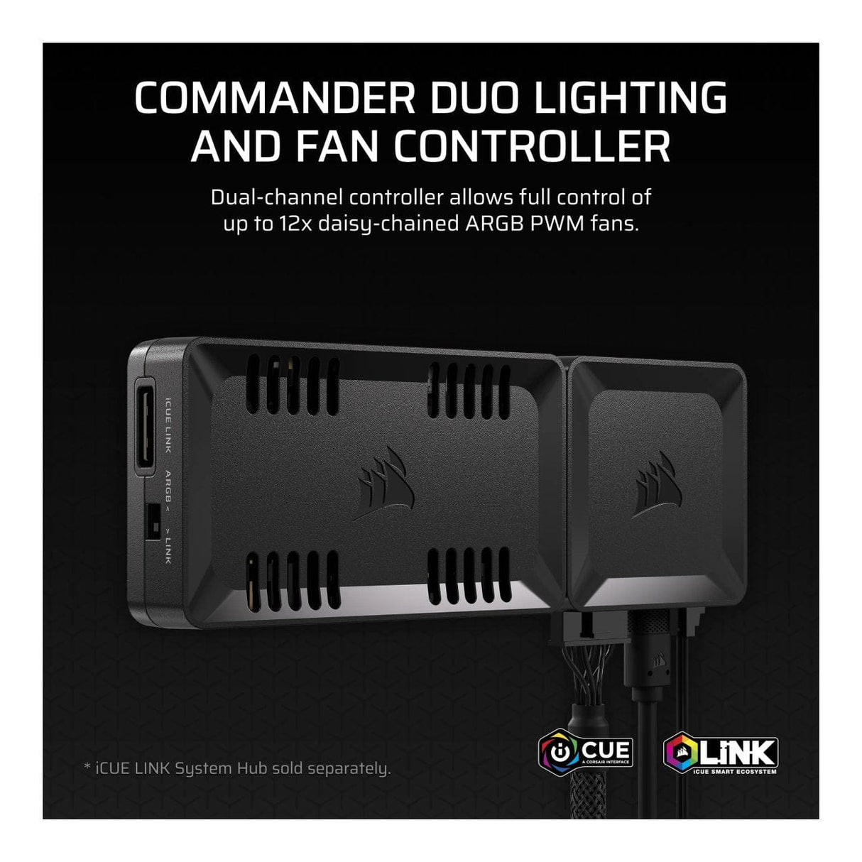 Corsair Commander Duo iCUE Link Hybrid Smart ARGB PWM Fan Speed Controller CL-9011141-WW