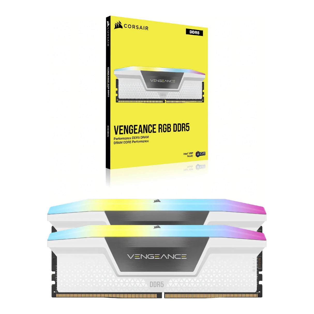 Corsair Vengeance RGB DDR5 CMH32GX5M2D6000Z38W Memory Module 32GB 2 x 16GB DDR5 6000MHz - White