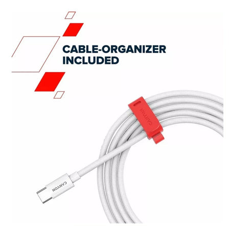 Canyon 100W Type-C Male to Male Braided Cable 2m White CND-CC100AB20W