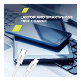 Canyon 100W Type-C Male to Male Braided Cable 2m White CND-CC100AB20W