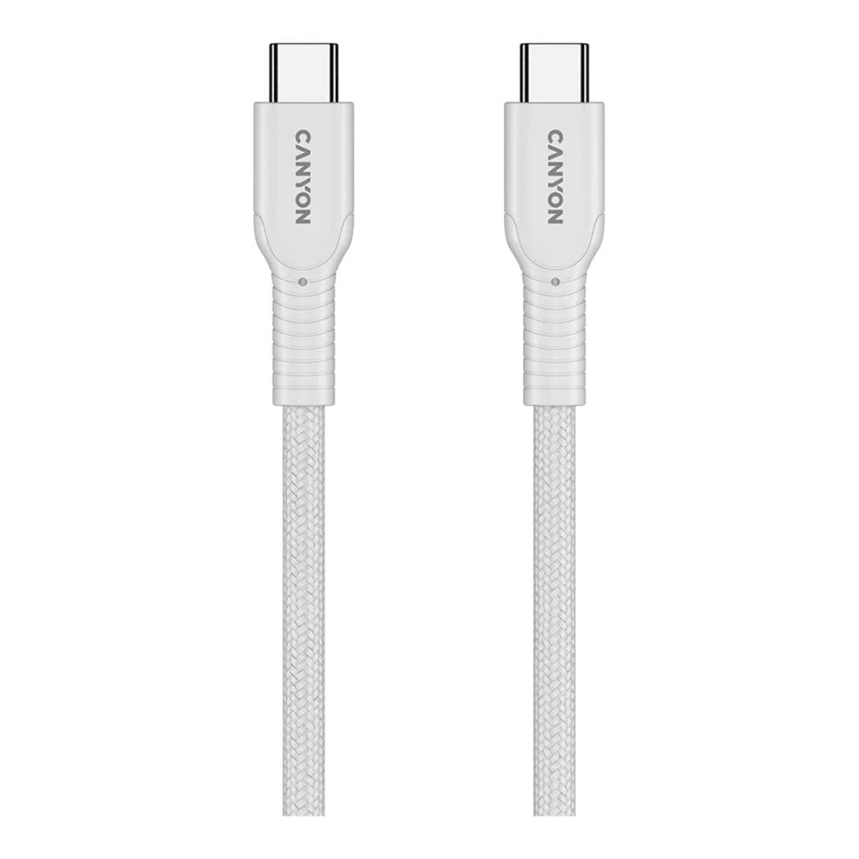 Canyon 1m OnWire 60CL Charge and Sync Braided Charging Cable White CND-CCAP60AB10W