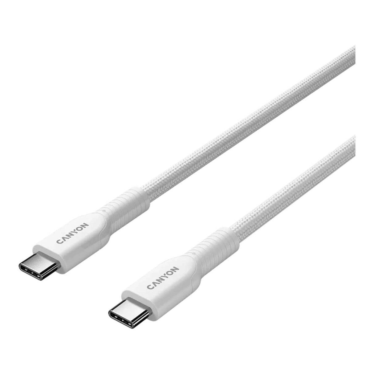 Canyon 1m OnWire 60CL Charge and Sync Braided Charging Cable White CND-CCAP60AB10W