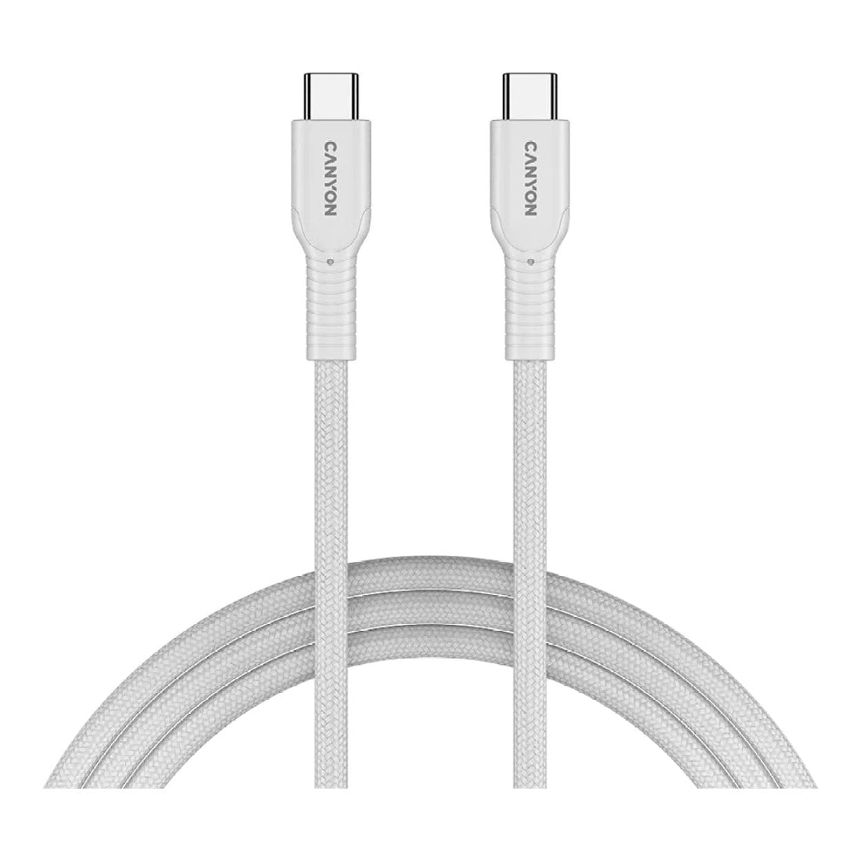 Canyon 1m OnWire 60CL Charge and Sync Braided Charging Cable White CND-CCAP60AB10W