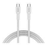 Canyon 1m OnWire 60CL Charge and Sync Braided Charging Cable White CND-CCAP60AB10W