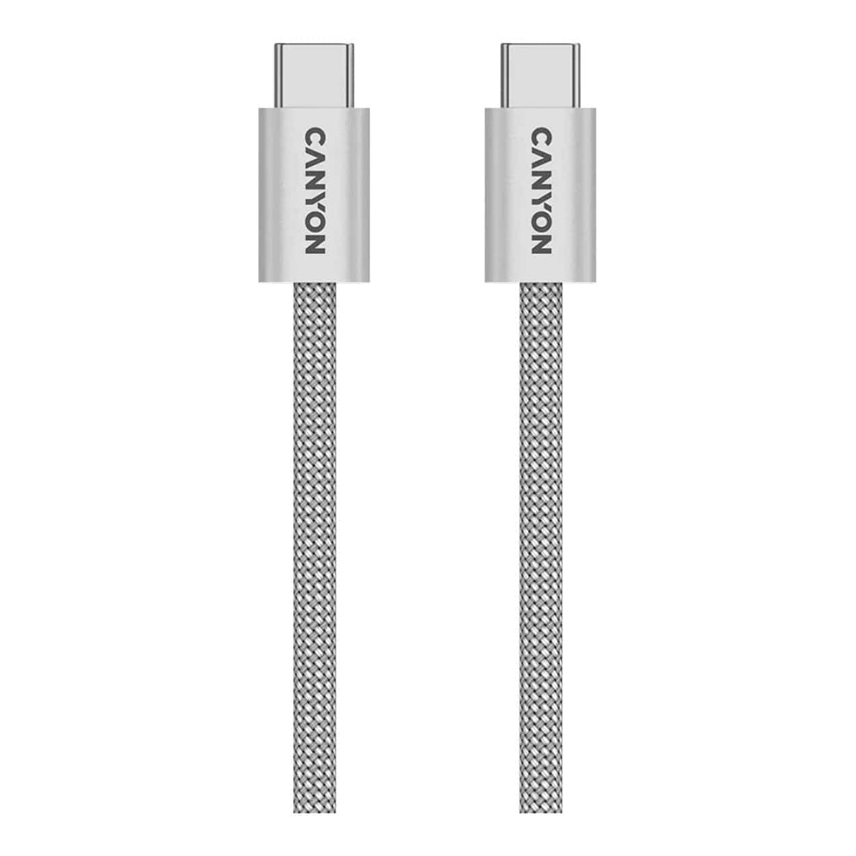 Canyon OnWire 60MG Type-C Male to Male Braided Cable 1m Light Grey CND-CCMG60AB15LG