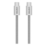 Canyon OnWire 60MG Type-C Male to Male Braided Cable 1m Light Grey CND-CCMG60AB15LG