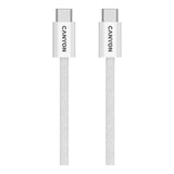 Canyon OnWire 60MG Type-C Male to Male Braided Cable 1m White CND-CCMG60AB15W