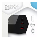 Canyon Hexagon 65 3-port Charging Adapter Black CND-CHAHEX65B