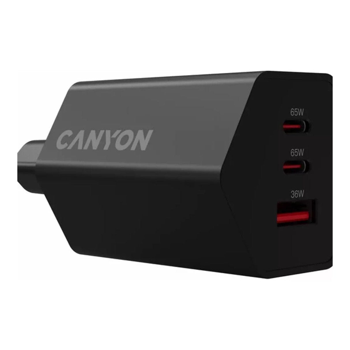 Canyon Hexagon 65 3-port Charging Adapter Black CND-CHAHEX65B