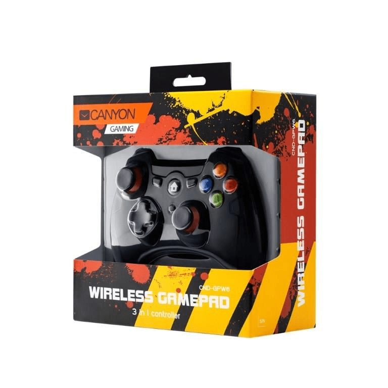 Canyon GP-W6 Wireless Controller with Dual Motor Black CND-GPW6