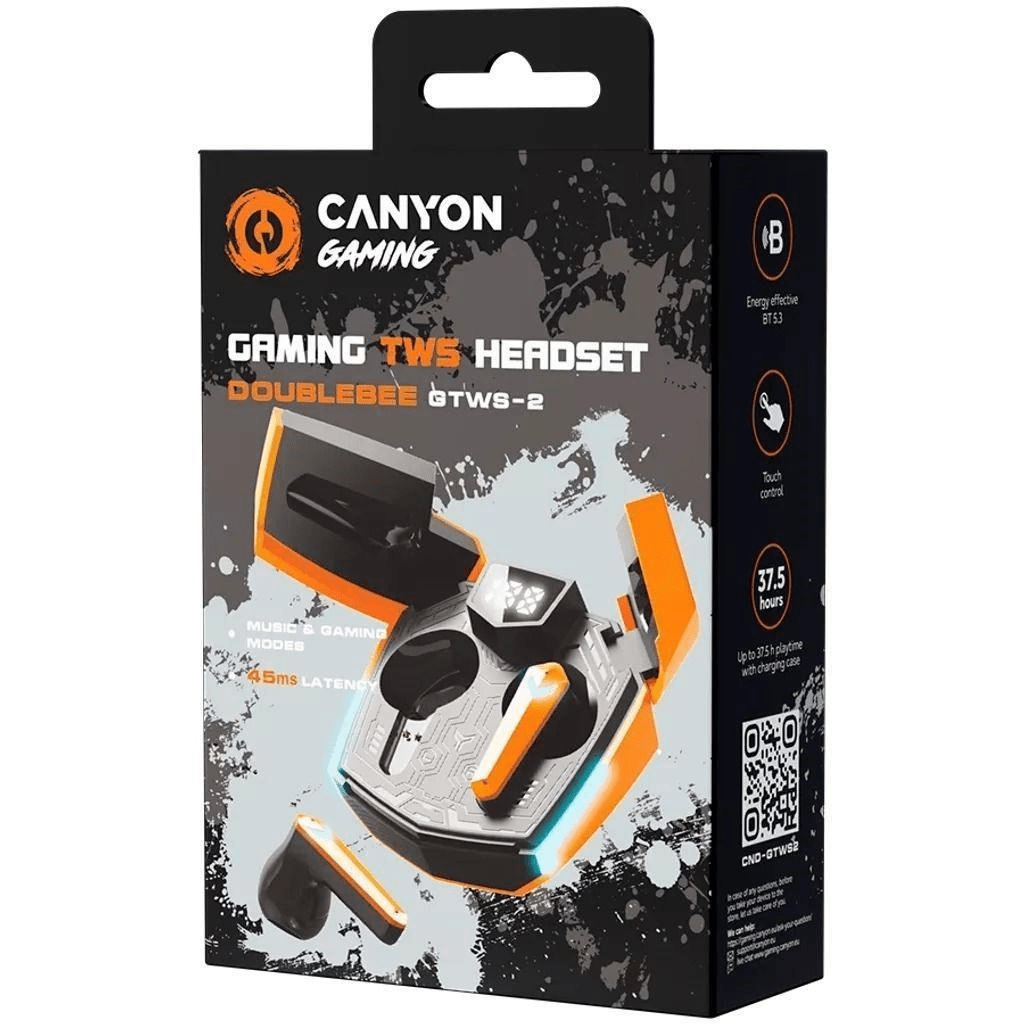 Canyon GTWS-2 True Wireless BlueTooth 5.3 Earbuds - Orange CND-GTWS2O