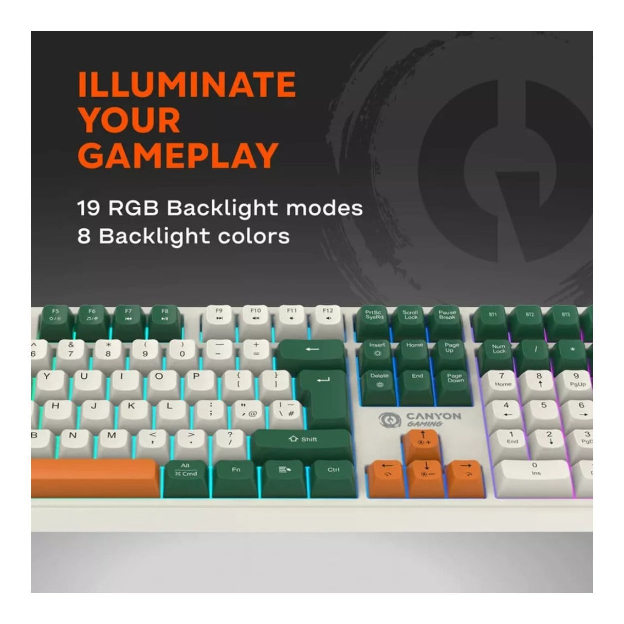 Canyon Shadder GKW-11RGB Wireless Keyboard White CND-SKBW11