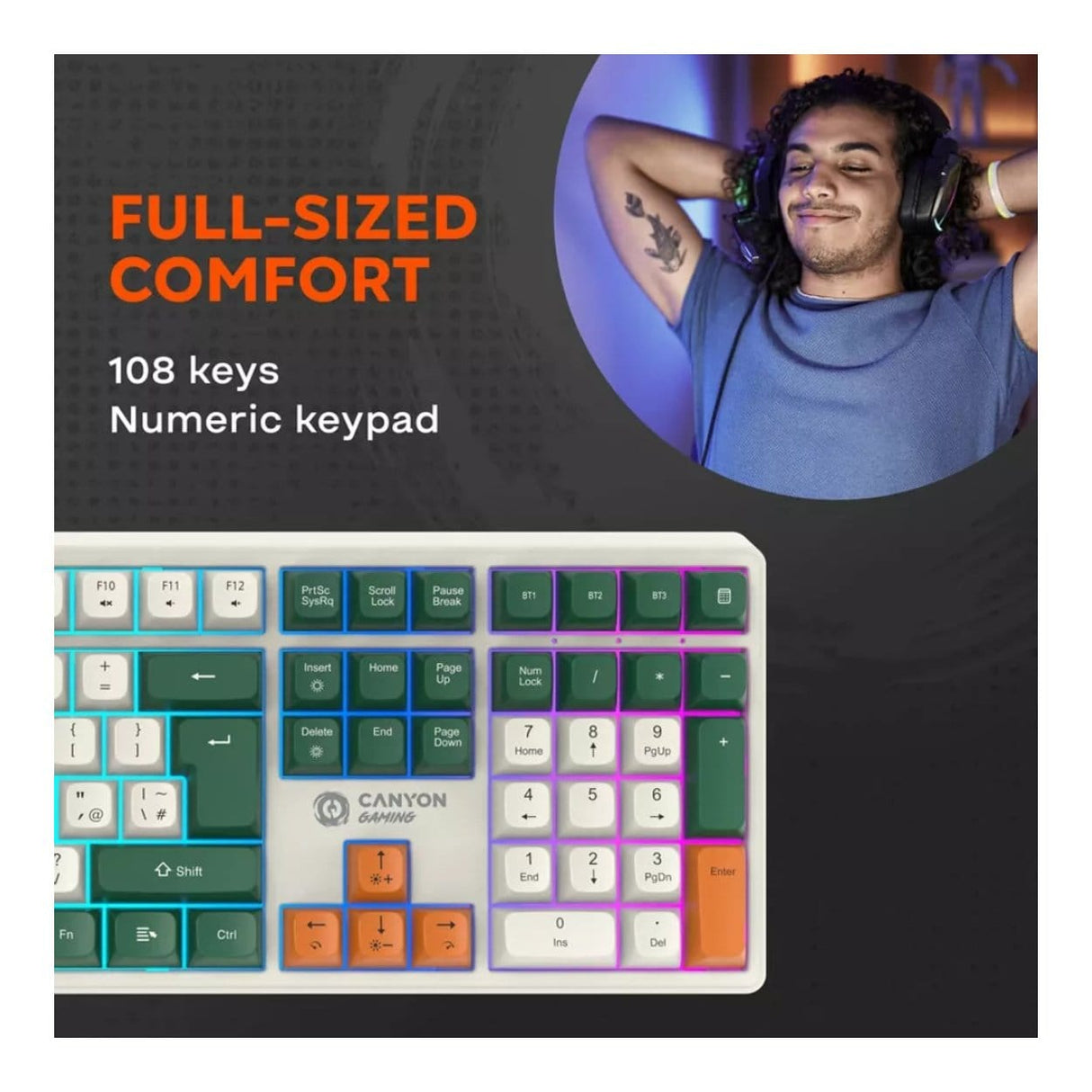 Canyon Shadder GKW-11RGB Wireless Keyboard White CND-SKBW11