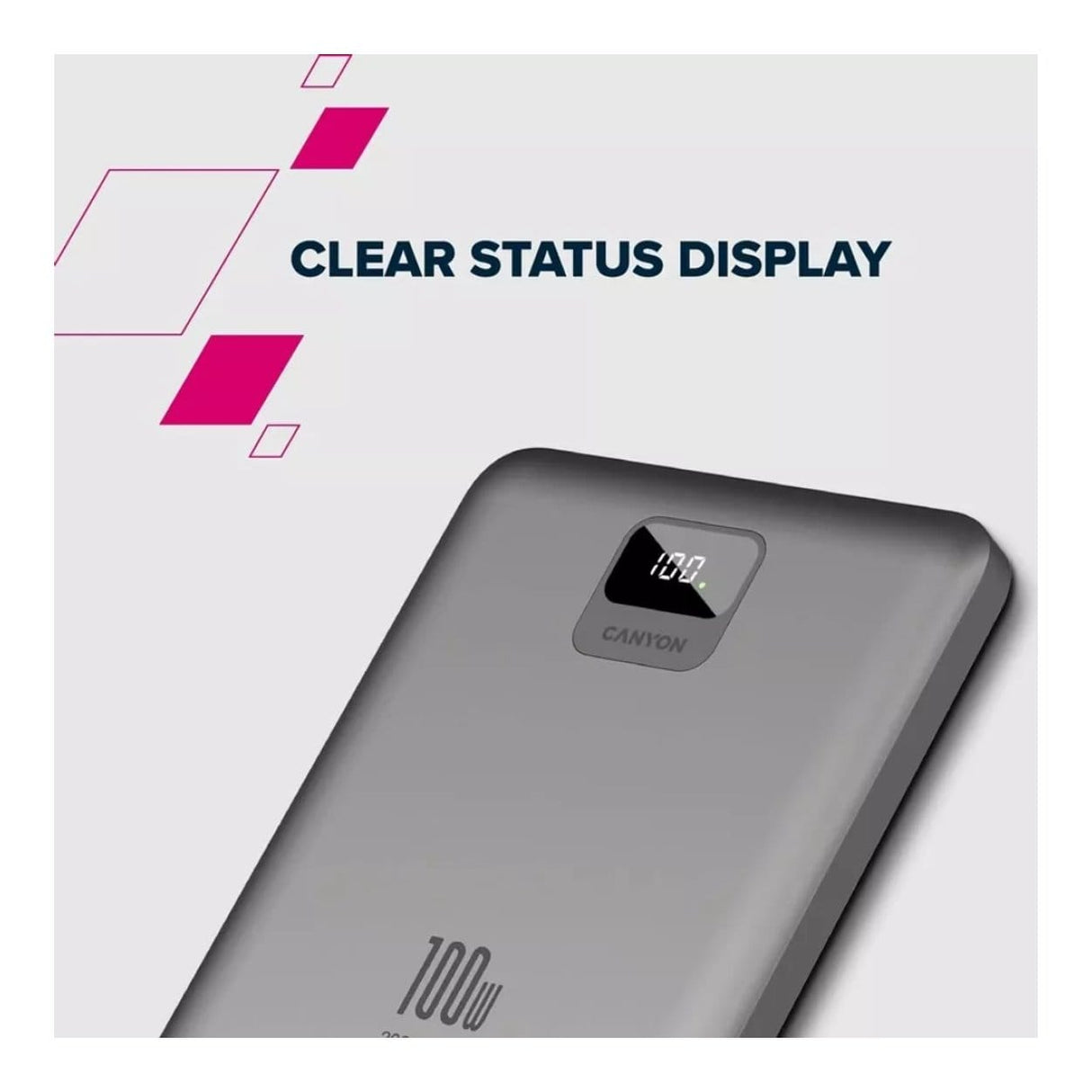 Canyon PB-2008 20000mAh LED Power Bank Dark Grey CNE-CPB2008DG