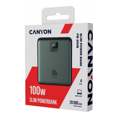 Canyon PB-2008 20000mAh LED Power Bank Dark Grey CNE-CPB2008DG