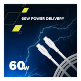 Canyon 60W Type-C Male to Male Silicon Cable 1m White CNS-CC60SC10W