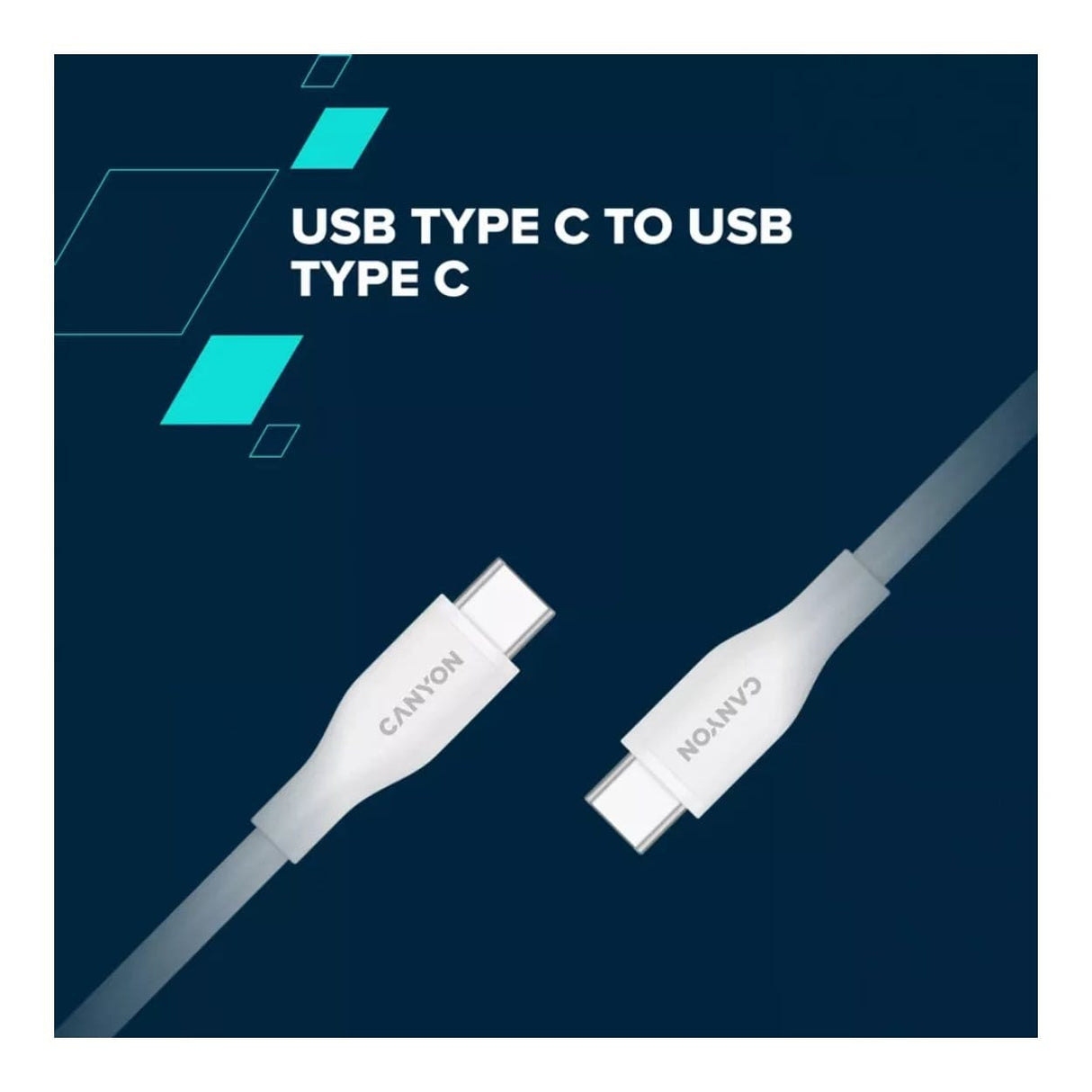 Canyon 60W Type-C Male to Male Silicon Cable 1m White CNS-CC60SC10W