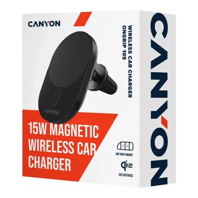 Canyon OnGrip 105 15W Qi2 Wireless Car Charger Black CNS-CCH105B