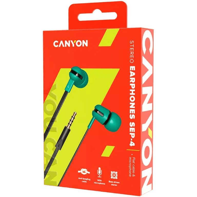 Canyon SEP-4 Wired Stereo Earphones Green CNS-CEP4G