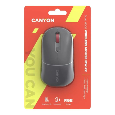 Canyon MW-22 Dual Mode RGB Wireless Mouse - Dark Grey CNS-CMSW22DG