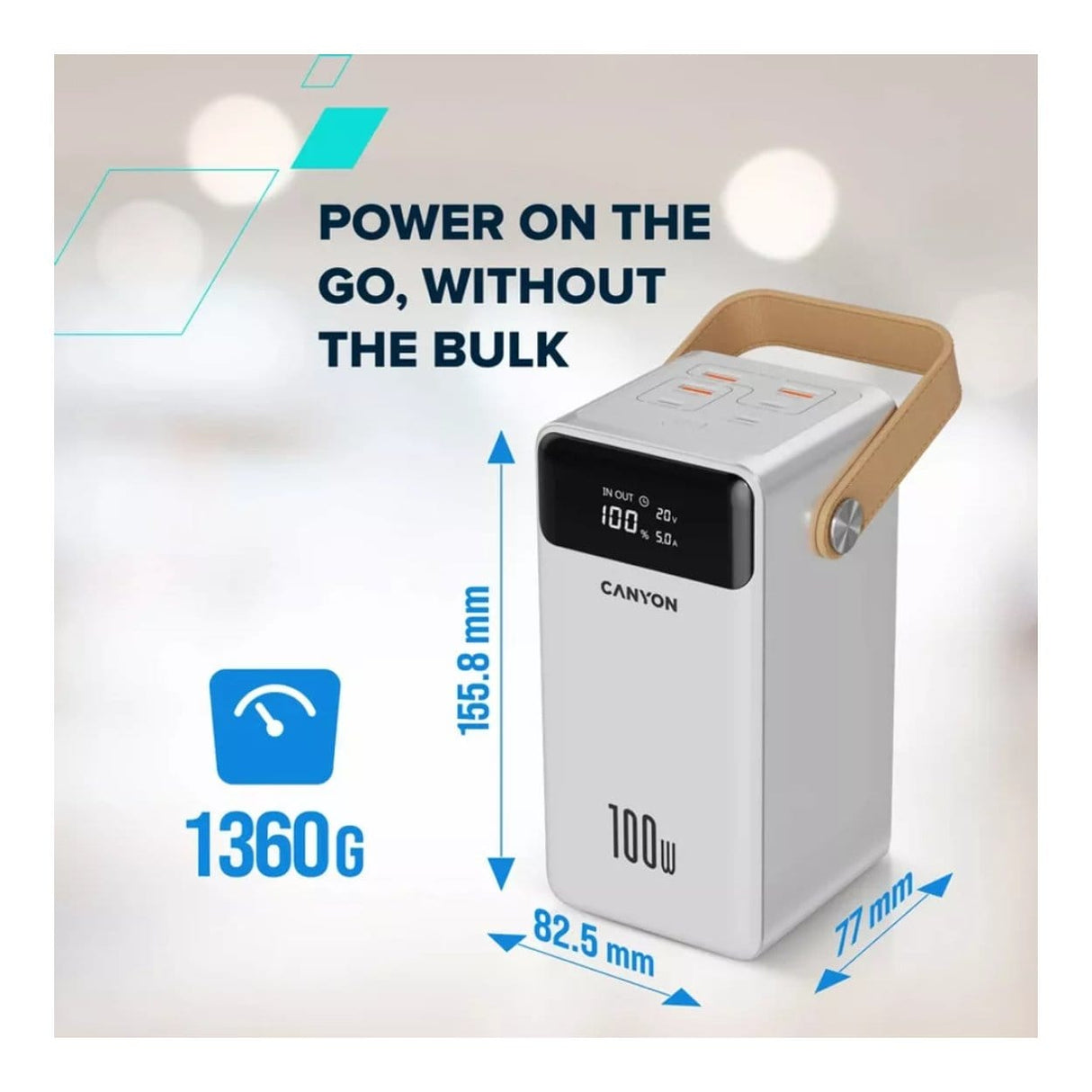 Canyon OnPower 610 60000mAh Power Bank White CNS-CPB610W