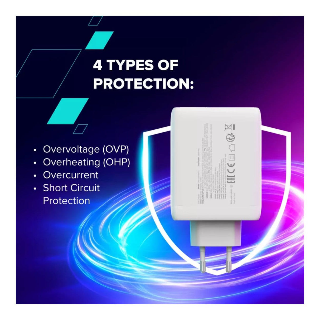 Canyon OnCharge 100ACC 4-port Charging Adapter White CNS-CUW100ACC