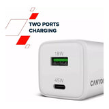 Canyon CU45AC 2-port Charging Adapter White CNS-CUW45AC