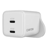 Canyon 45W USB Fast Charging Wall Charger White CNS-CUW45CC-UK