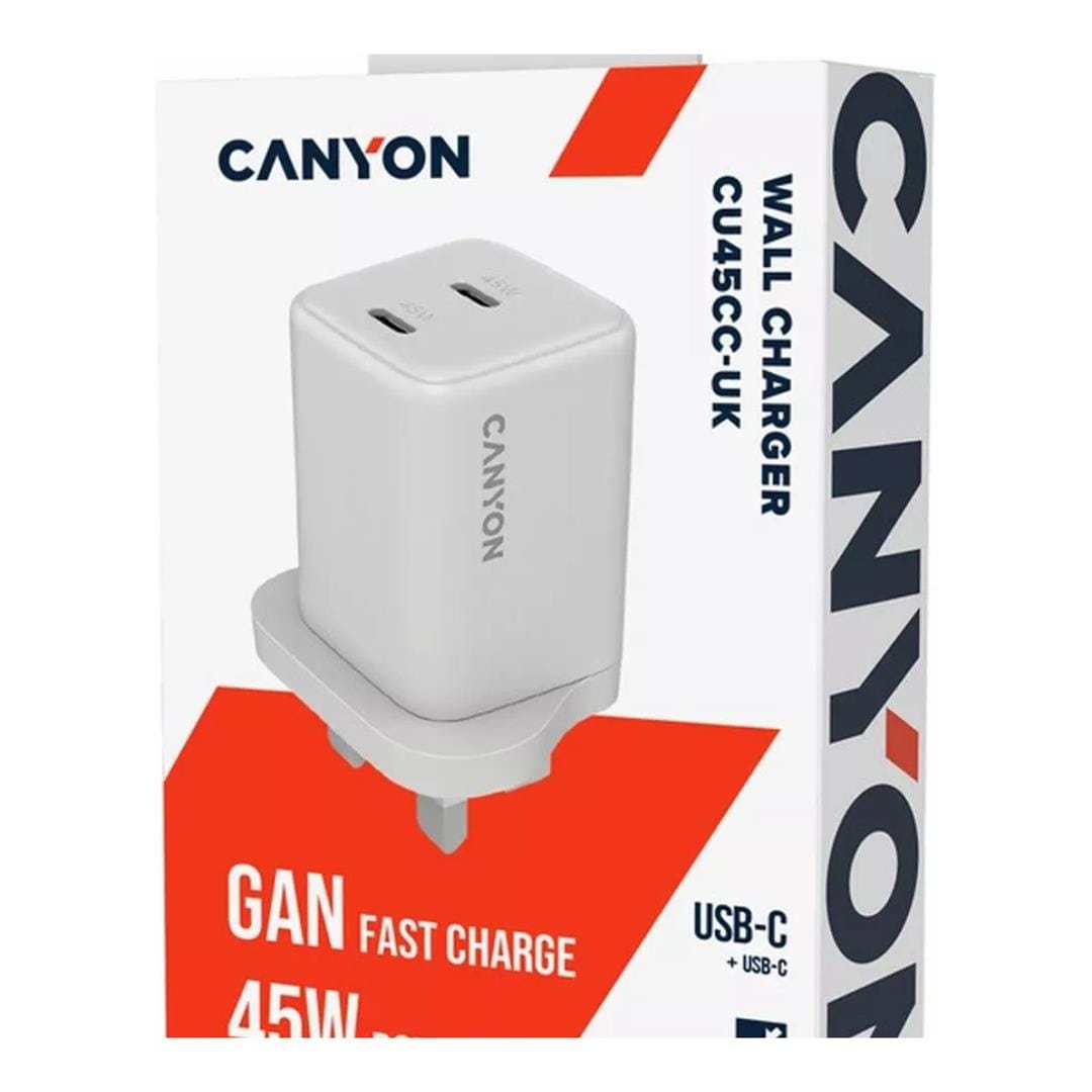 Canyon 45W USB Fast Charging Wall Charger White CNS-CUW45CC-UK – FirstShop