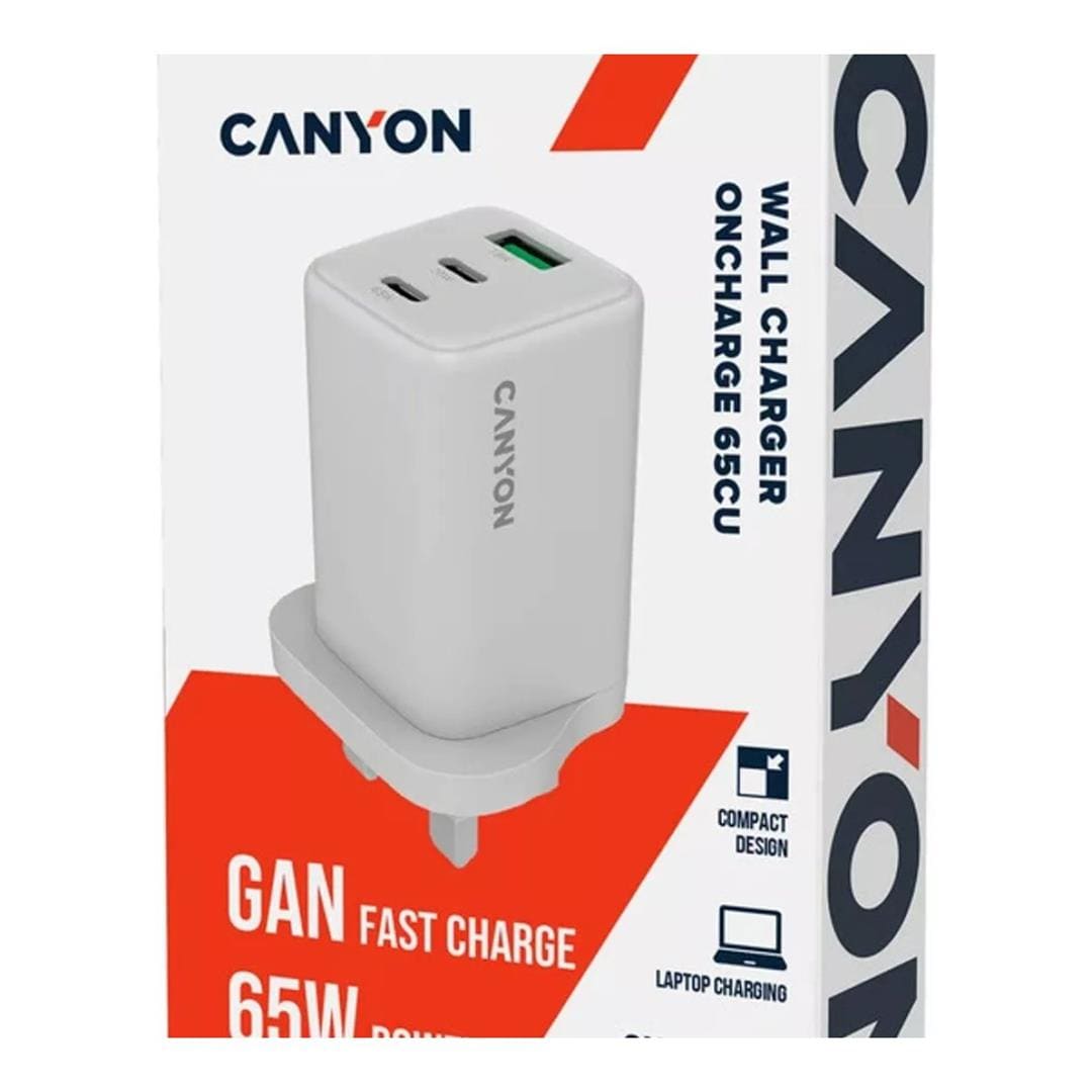 Canyon 65W USB Fast Charging Wall Charger White CNS-CUW65ACC-UK