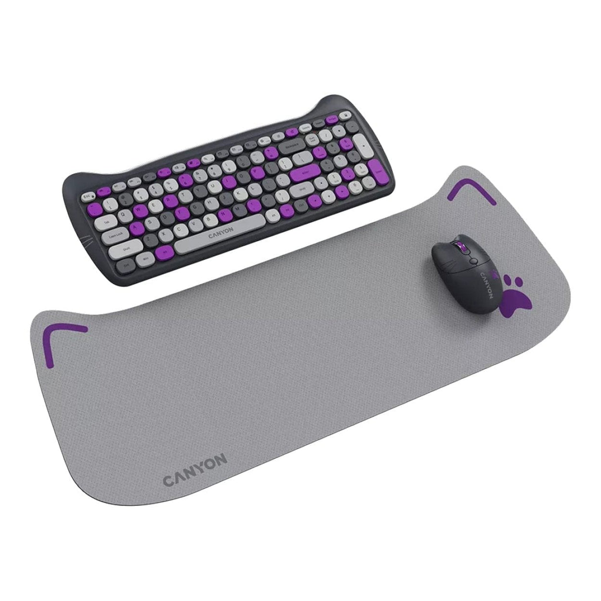 Canyon HSET-W6 Wireless Gaming Combo - Kitty Edition Violet CNS-HSETW6VT
