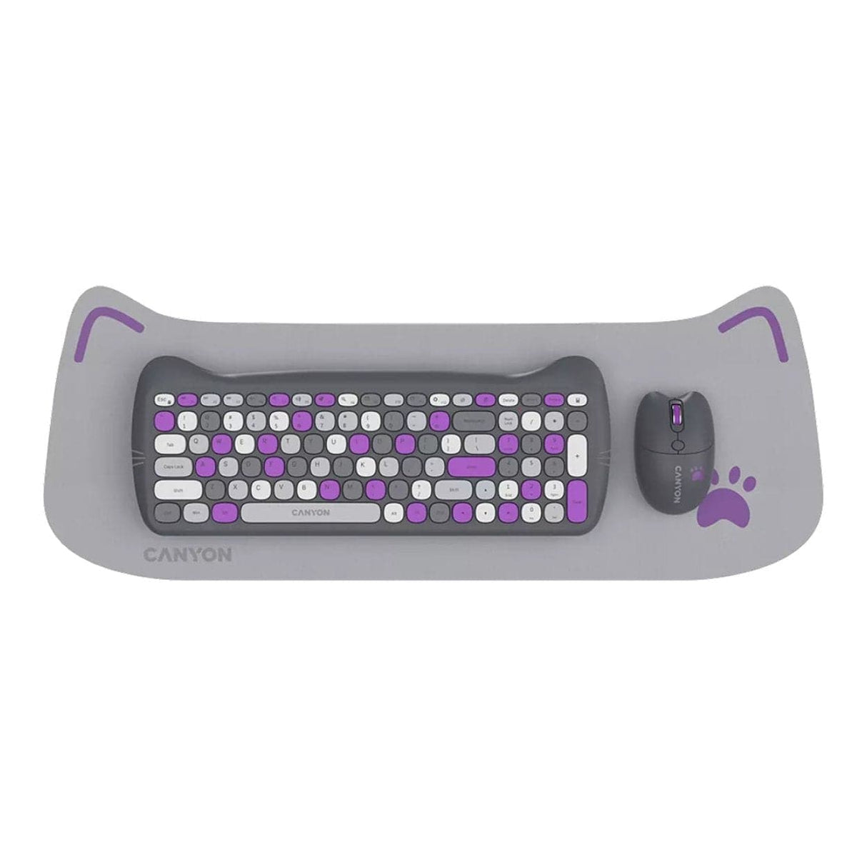 Canyon HSET-W6 Wireless Gaming Combo - Kitty Edition Violet CNS-HSETW6VT