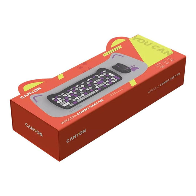 Canyon HSET-W6 Wireless Gaming Combo - Kitty Edition Violet CNS-HSETW6VT