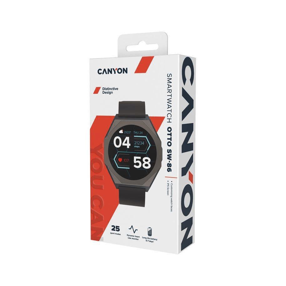 Canyon SW-86 Otto Smart Watch Black CNS-SW86BB – FirstShop
