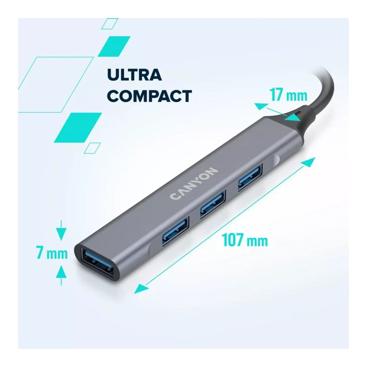 Canyon DS-02 4-in-1 Type-C Hub Grey CNS-TDS02G