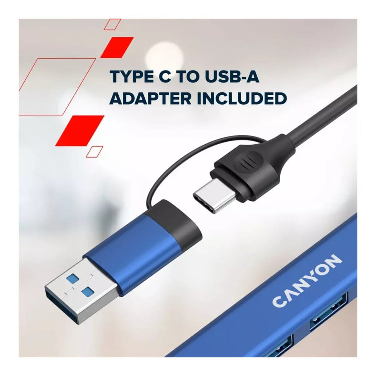 Canyon DS-02 4-in-1 Type-C Hub Grey CNS-TDS02G