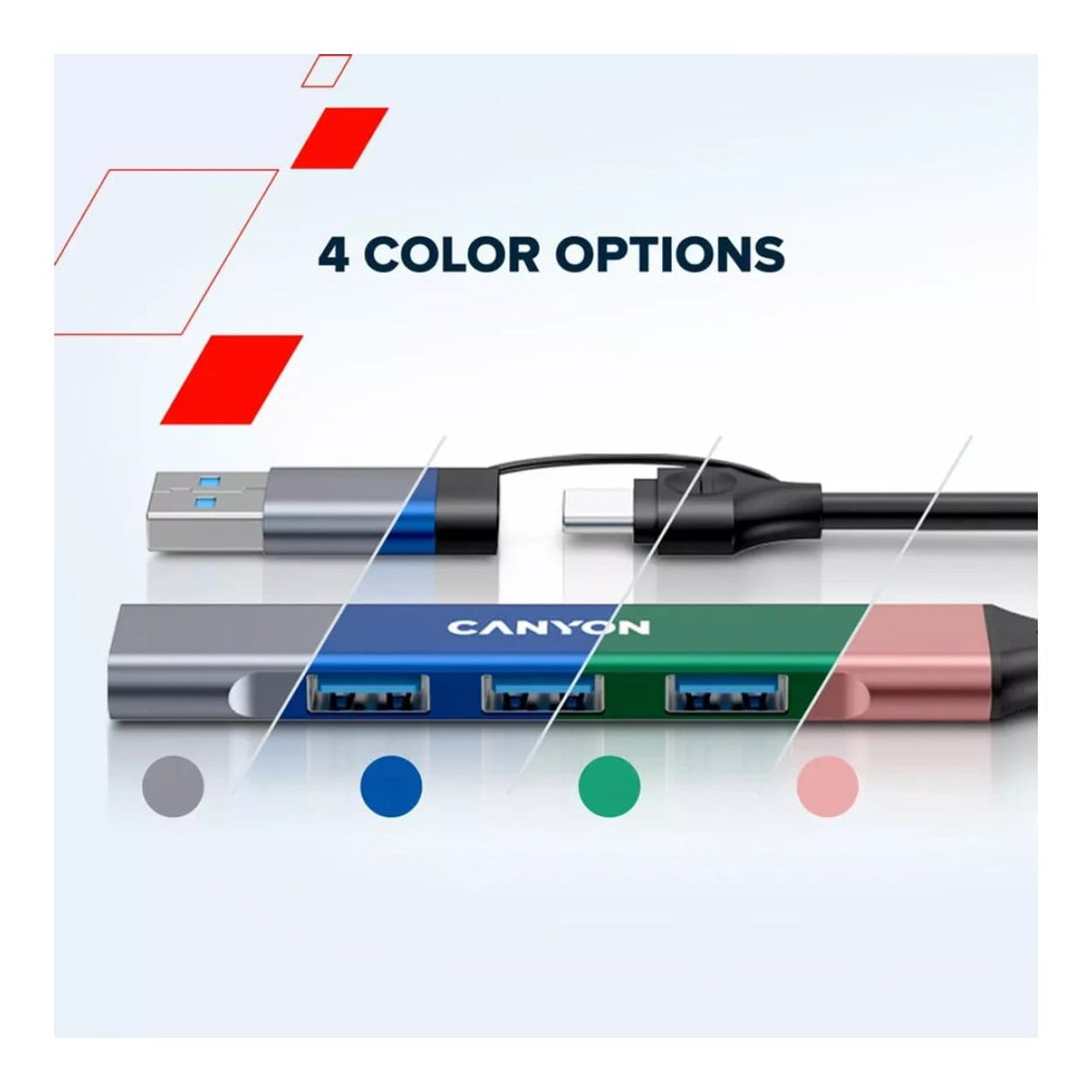 Canyon DS-02 4-in-1 Type-C Hub Grey CNS-TDS02G