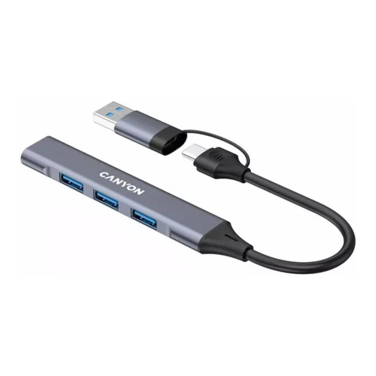 Canyon DS-02 4-in-1 Type-C Hub Grey CNS-TDS02G