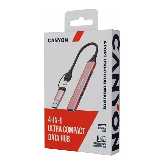 Canyon DS-02 4-in-1 Type-C Hub Pink CNS-TDS02P