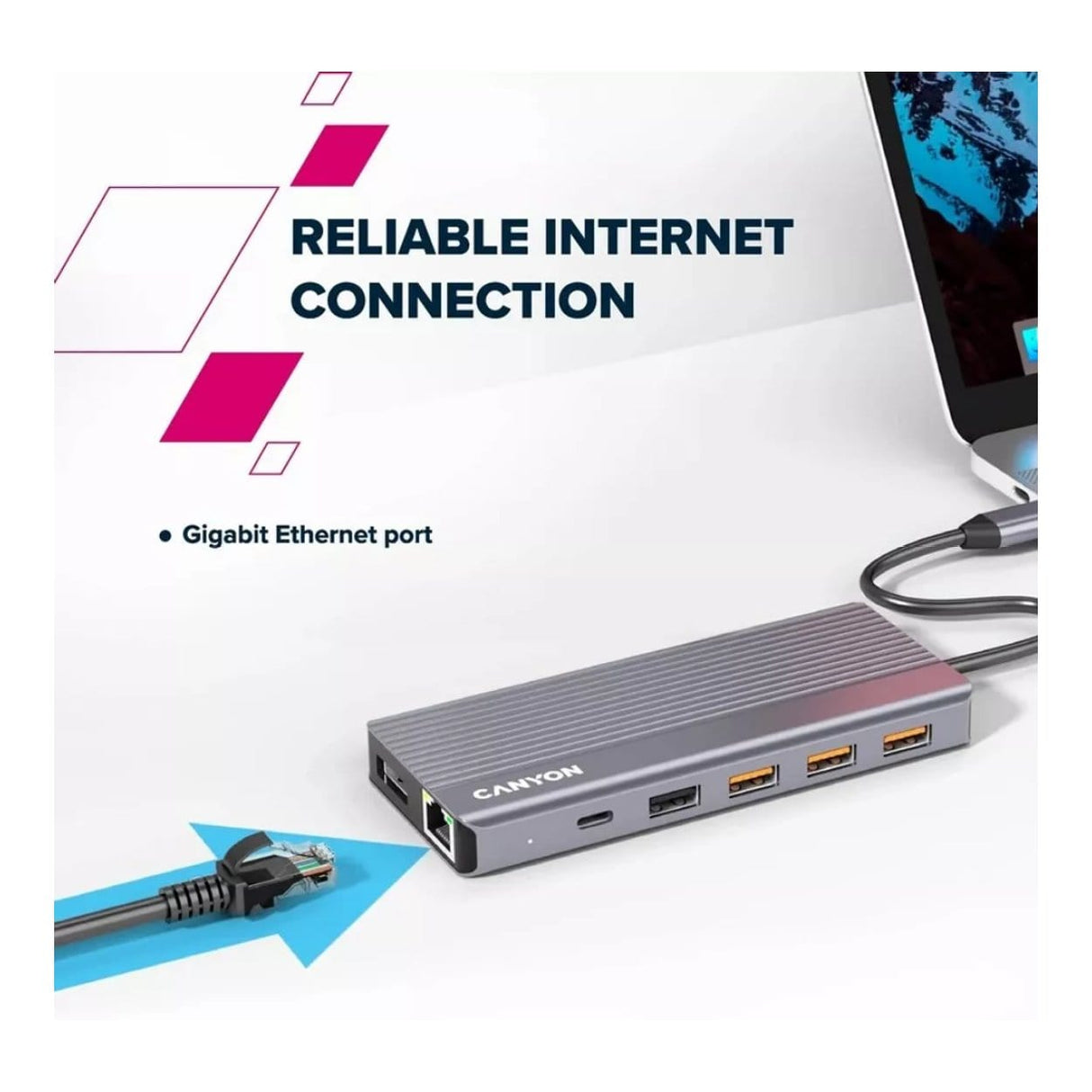 Canyon DS-16 13-in-1 Type-C Ethernet Hub Grey CNS-TDS16