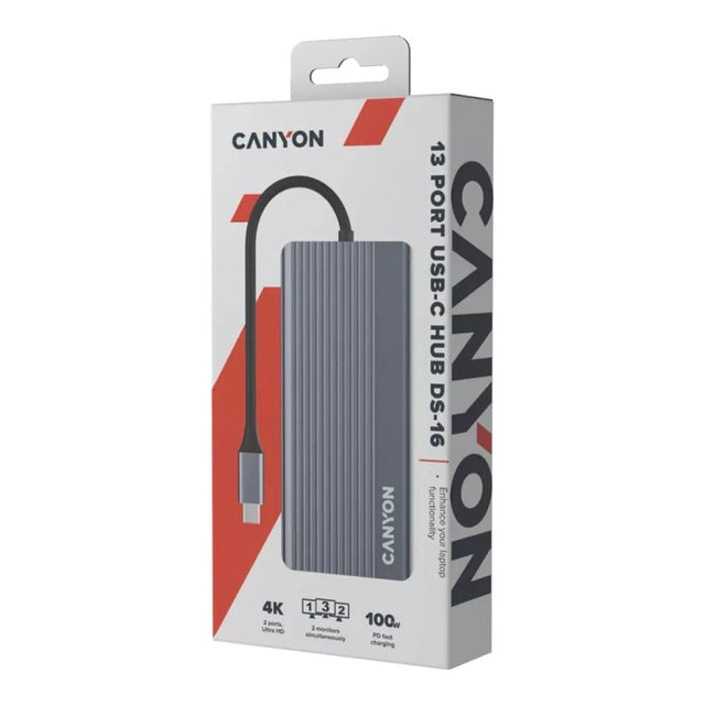 Canyon DS-16 13-in-1 Type-C Ethernet Hub Grey CNS-TDS16