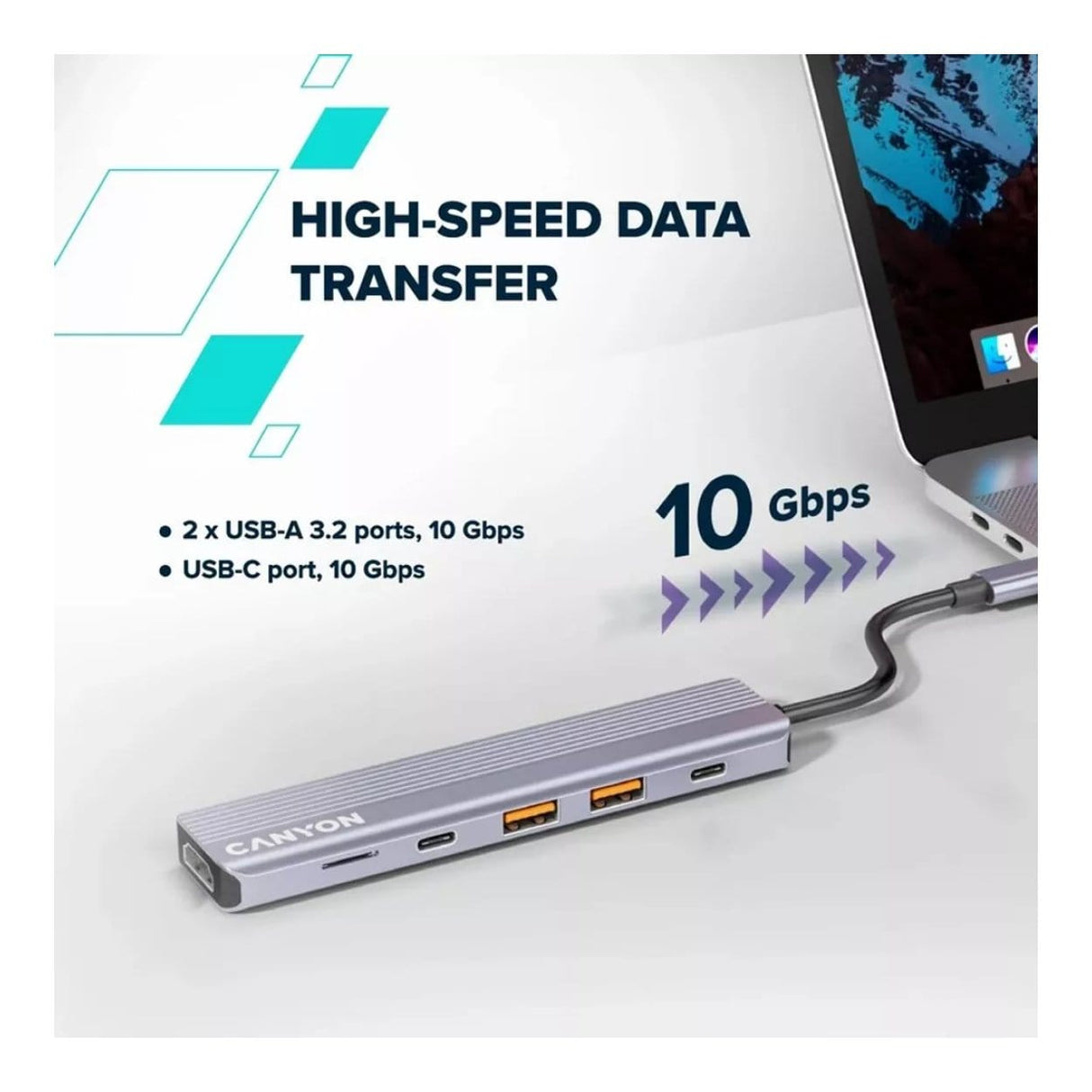 Canyon DS-17 6-in-1 Type-C Hub Grey CNS-TDS17