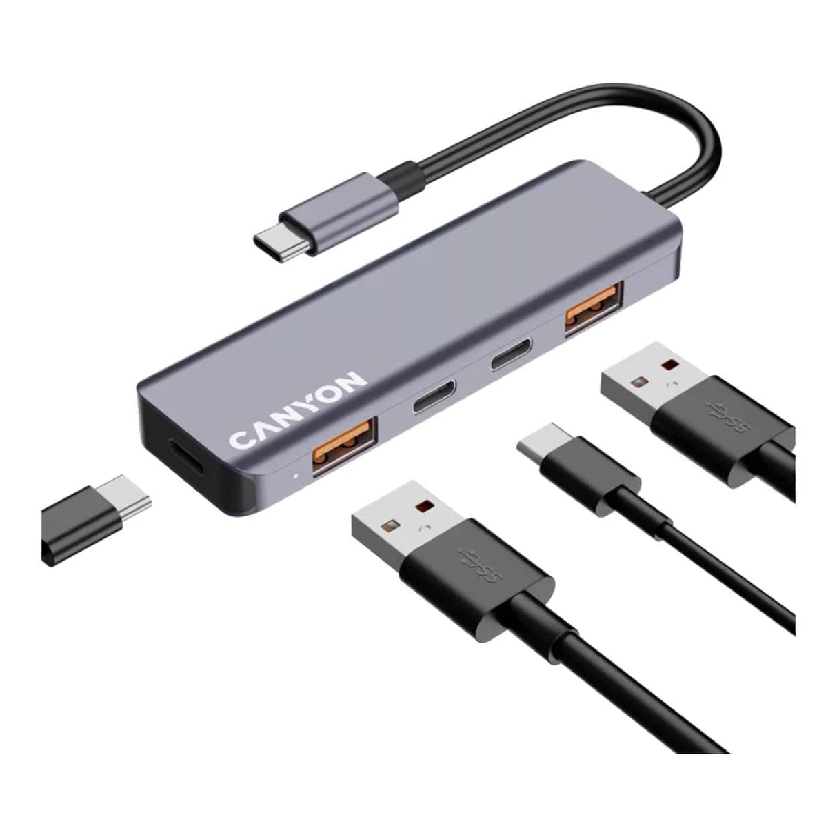 Canyon DS-18 5-in-1 Type-C Hub Grey CNS-TDS18