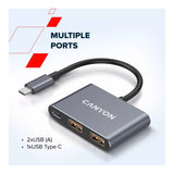 Canyon DS-3 3-in-1 Type-C Hub Dark Grey CNS-TDS3