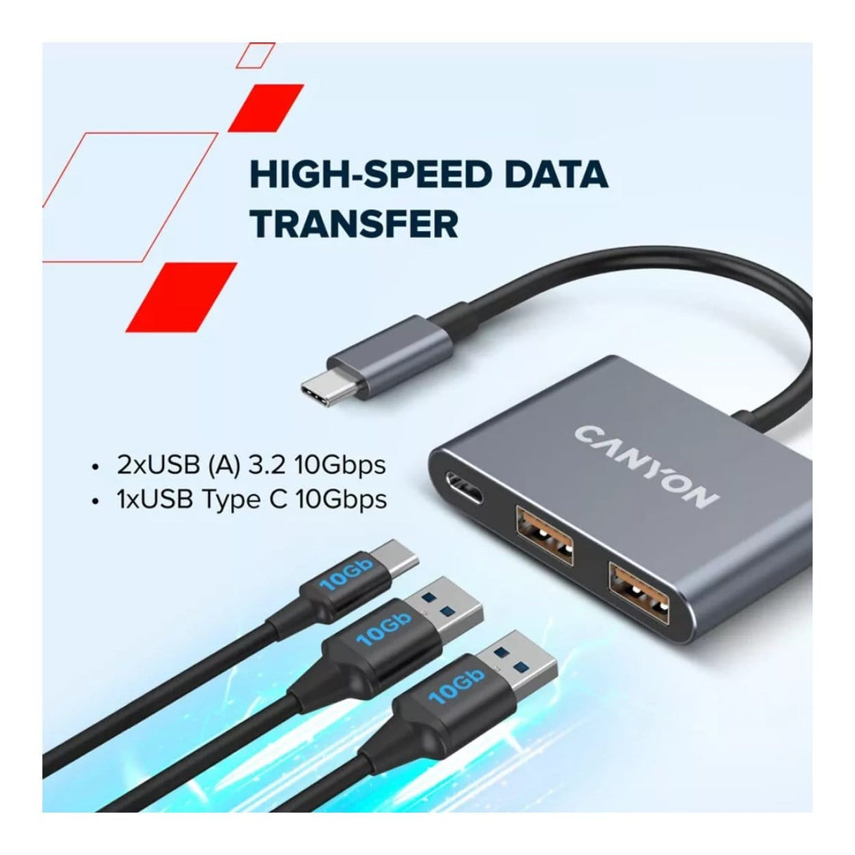 Canyon DS-3 3-in-1 Type-C Hub Dark Grey CNS-TDS3