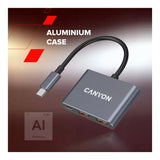 Canyon DS-3 3-in-1 Type-C Hub Dark Grey CNS-TDS3