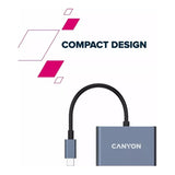 Canyon DS-4 3-in-1 Type-C Hub Grey CNS-TDS4