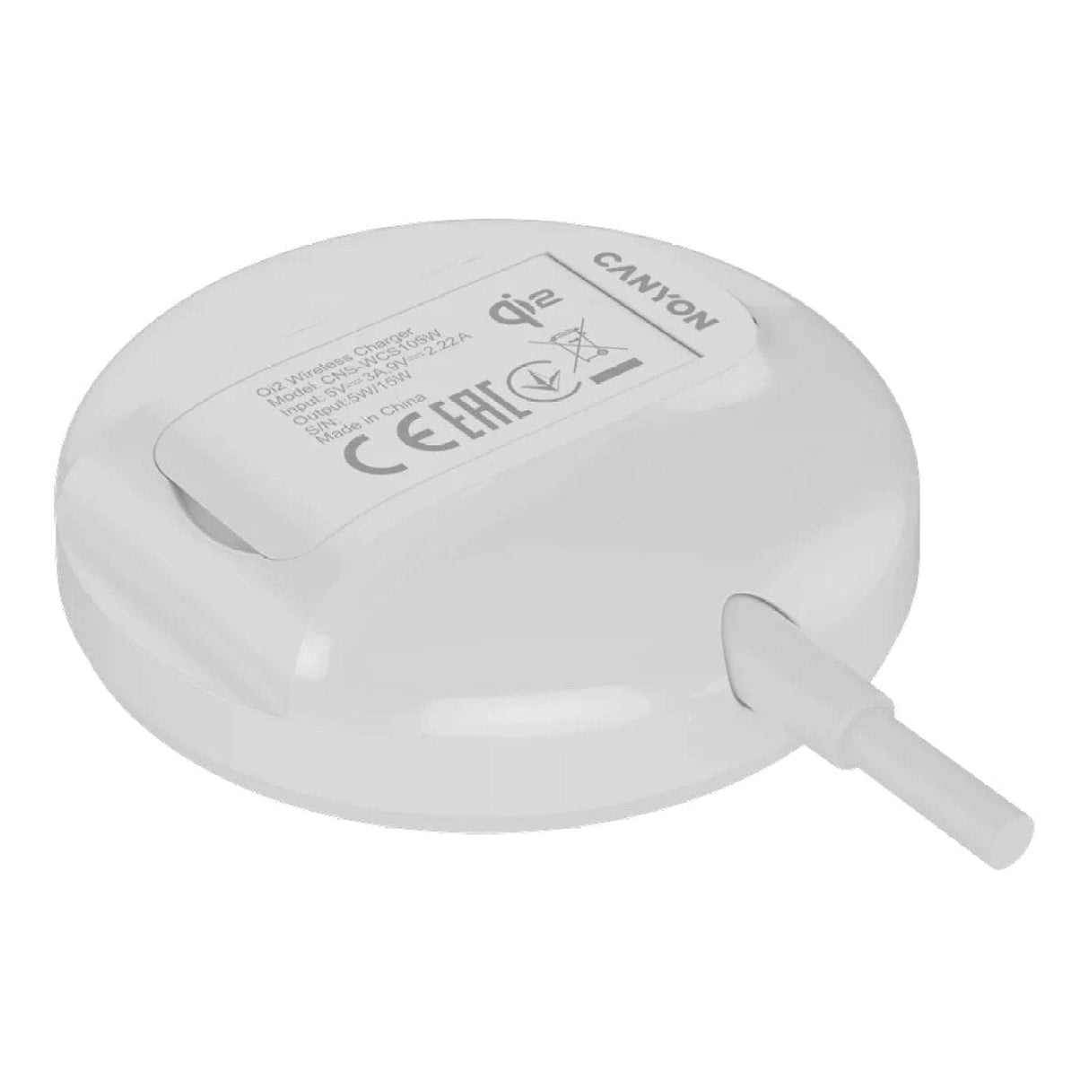 Canyon OnCharge 105 15W Qi2 Wireless Charging Pad White CNS-WCS105W