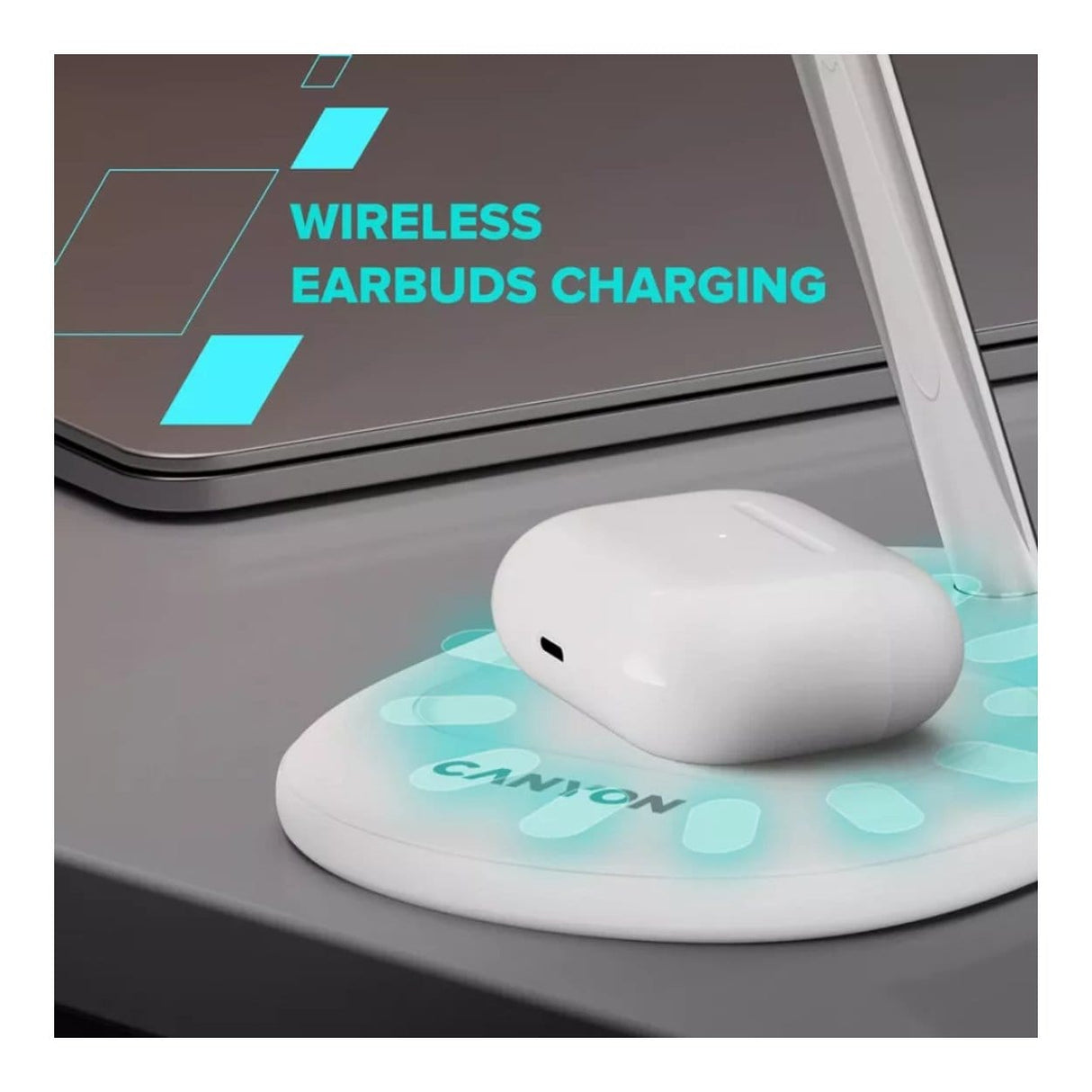 Canyon OnCharge 205 2-in-1 Qi2 Wireless Charging Stand Black CNS-WCS205BW/A