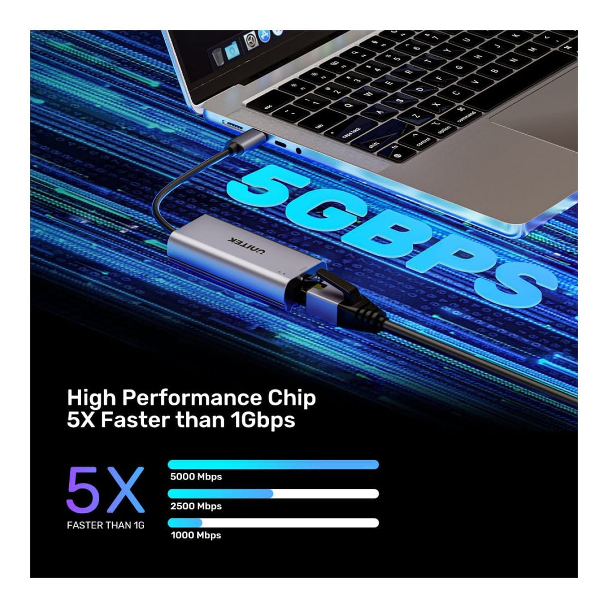Unitek U1343A USB-C to 5Gbps Ethernet Adapter CNV-USB3-C-ETH-5G-U